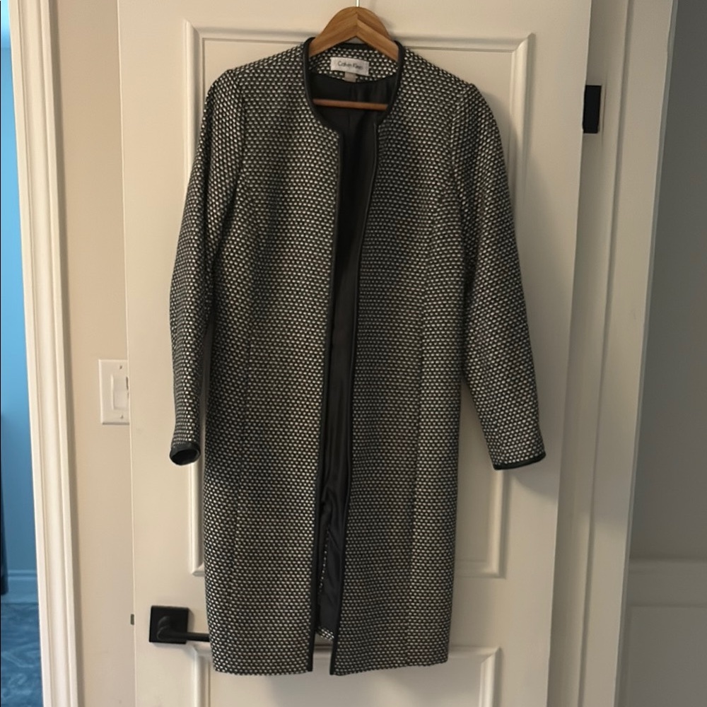 Calvin Klein Black and White Women's Coat size 6